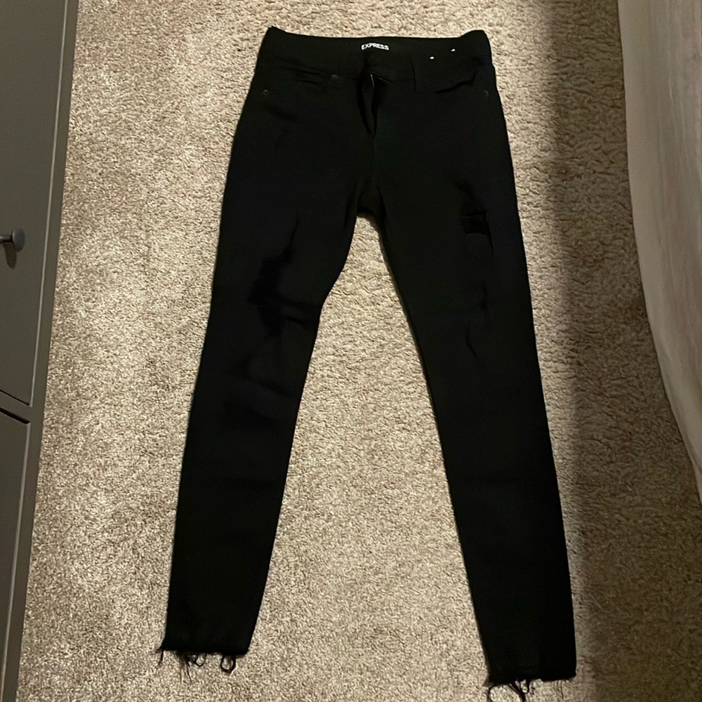 Express Ankle Legging Jeans, 2R, Black
